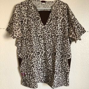 Scrub top- cheetah pattern